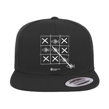 Fish Tick Tack Toe Embroidered Flat Bill Cap